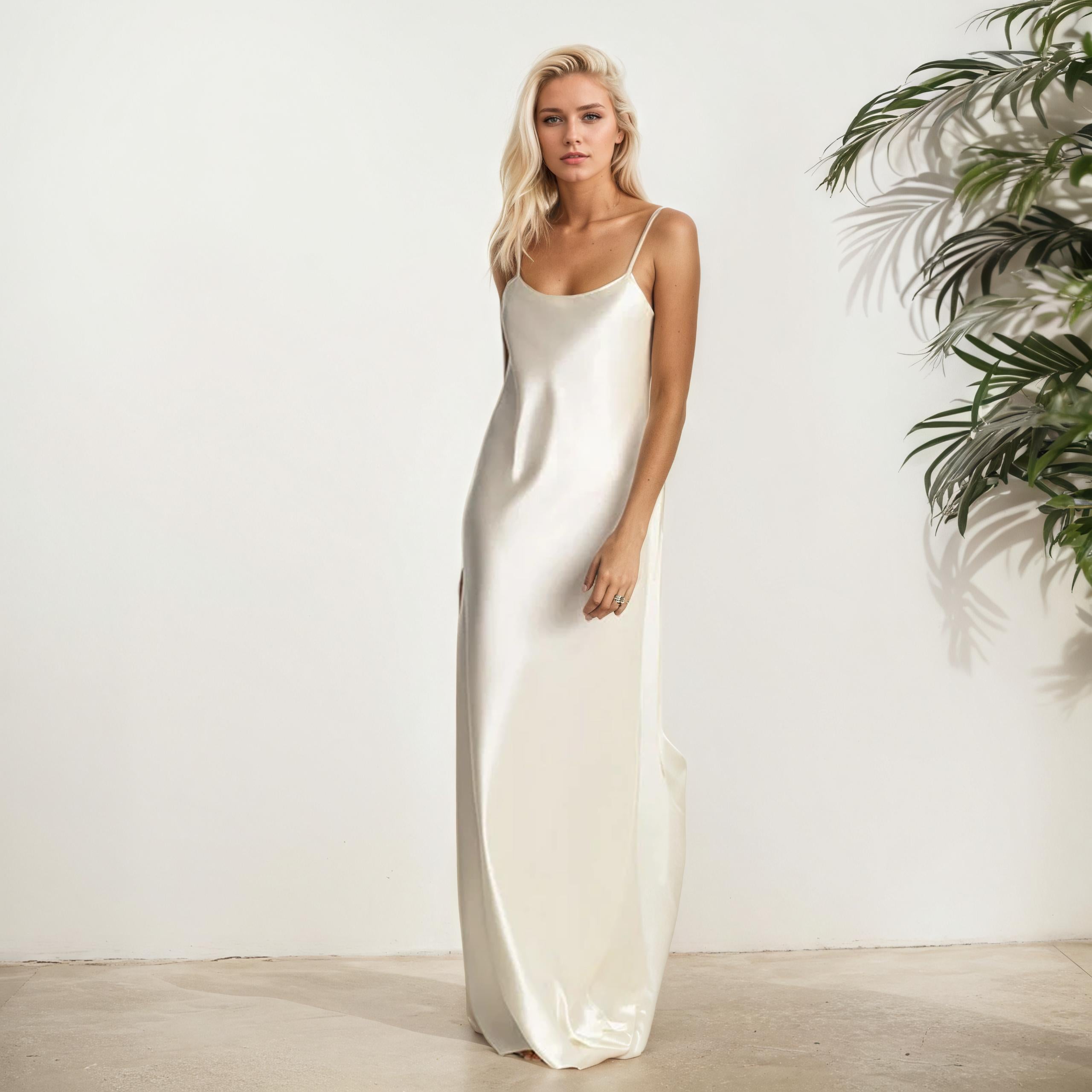 SABRINA - Backless Silk Cami Maxi Dress