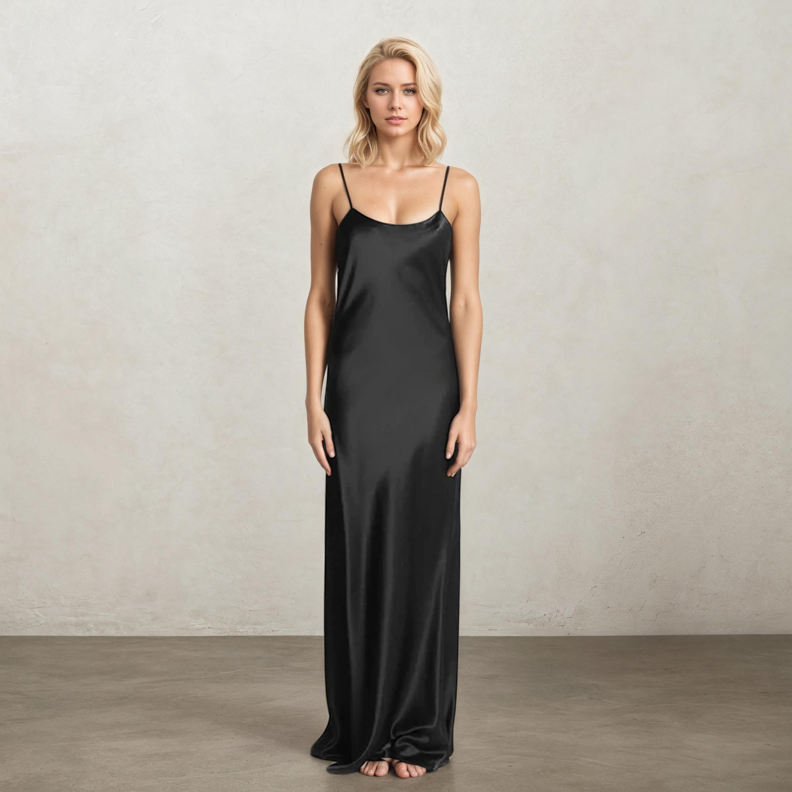 SABRINA - Backless Silk Cami Maxi Dress