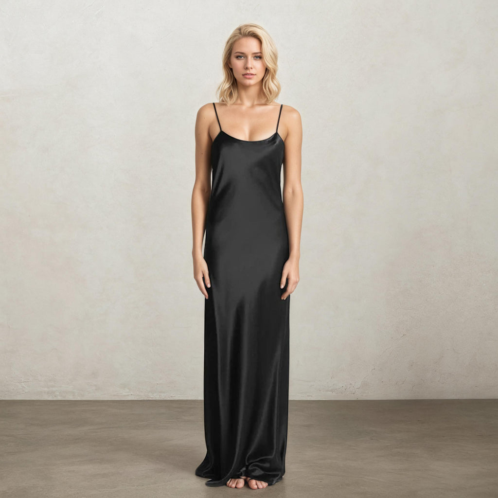 SABRINA - Backless Silk Cami Maxi Dress