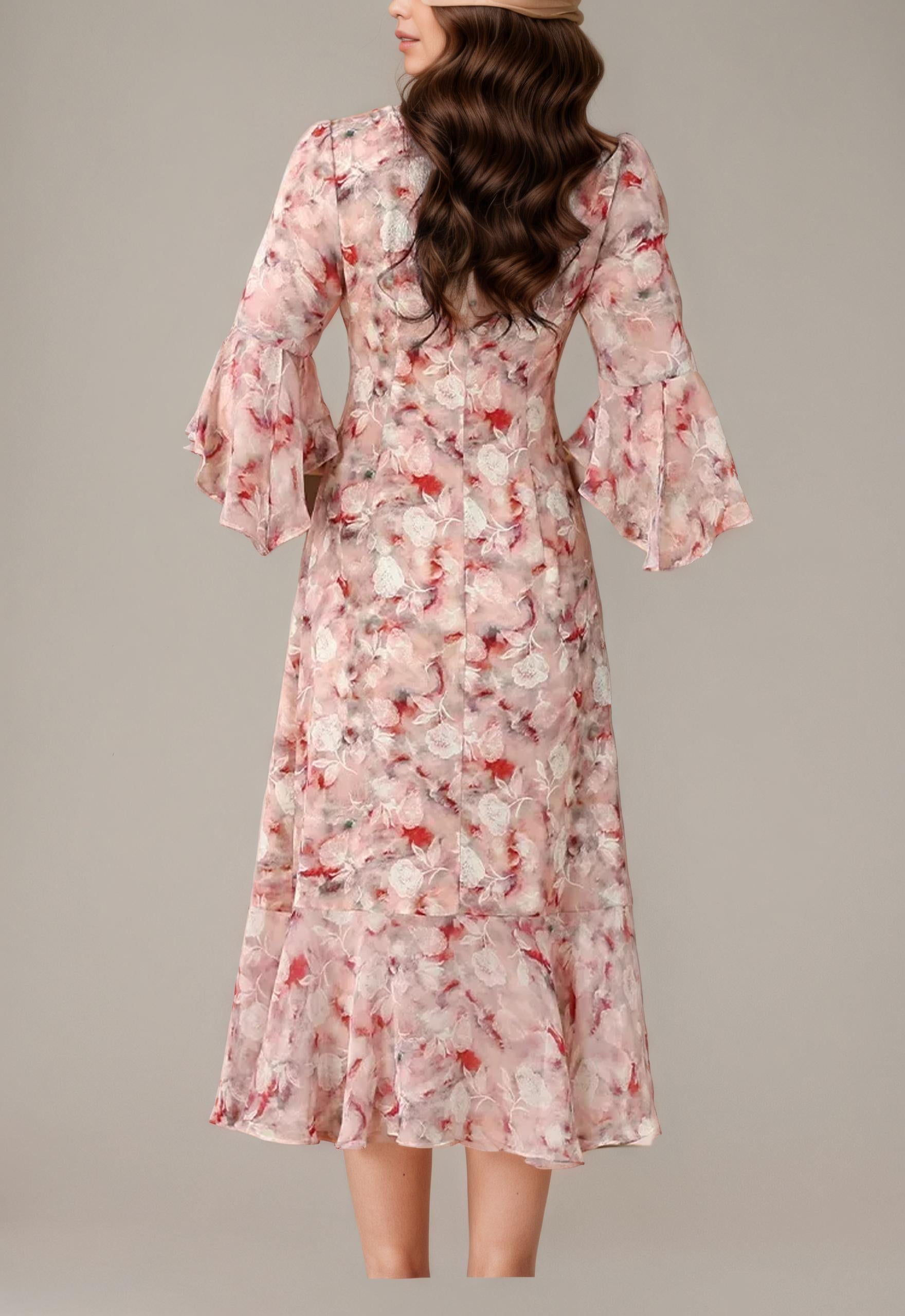 CARA - Elegant Floral Silk Maxi Dress