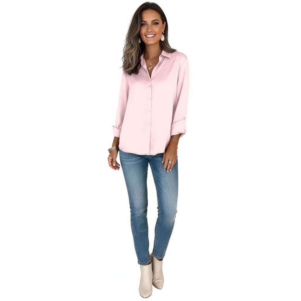COLETTE – Classic Long-Sleeve Silk Blouse