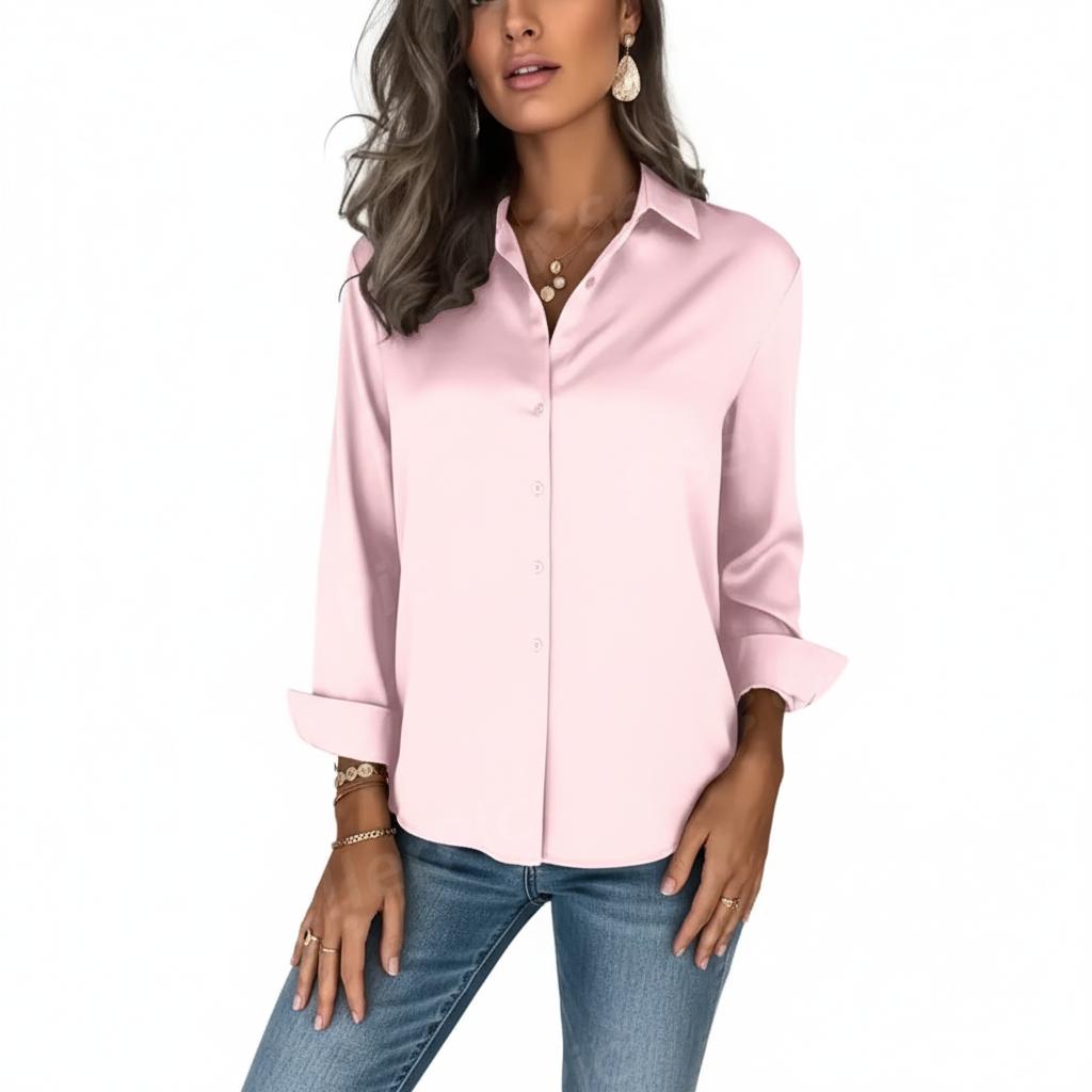 COLETTE – Classic Long-Sleeve Silk Blouse