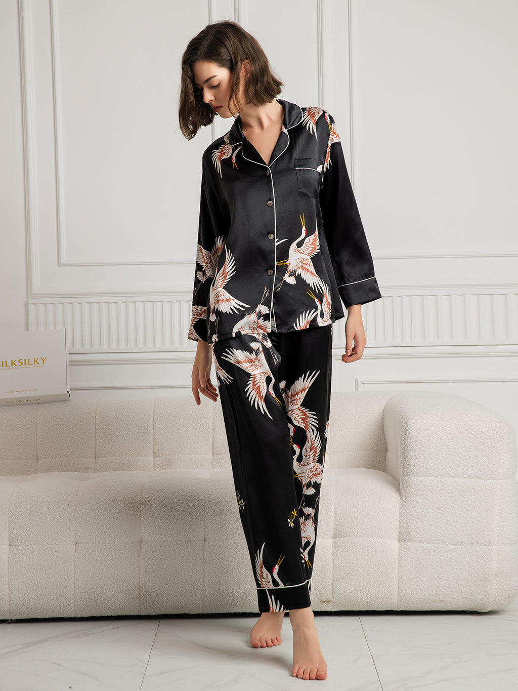 CHLOE – Luxury Pure Silk Pajama Set for Women