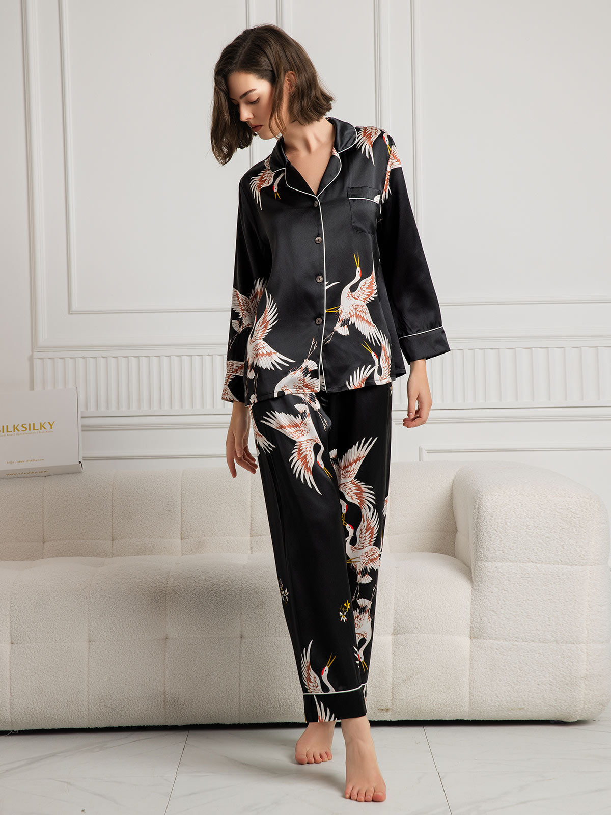 CHLOE – Luxury Pure Silk Pajama Set for Women