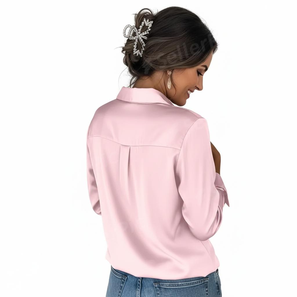 COLETTE – Classic Long-Sleeve Silk Blouse