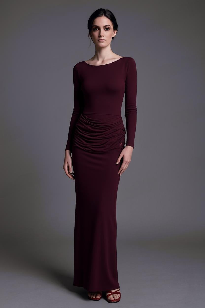 ELENA – Elegant Silk Bodycon Maxi Dress for Women