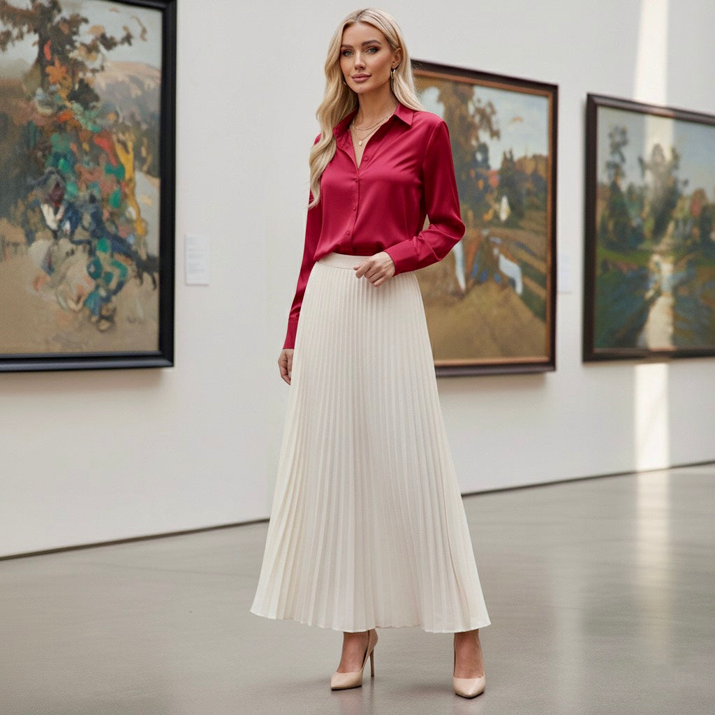 COLETTE – Classic Long-Sleeve Silk Blouse