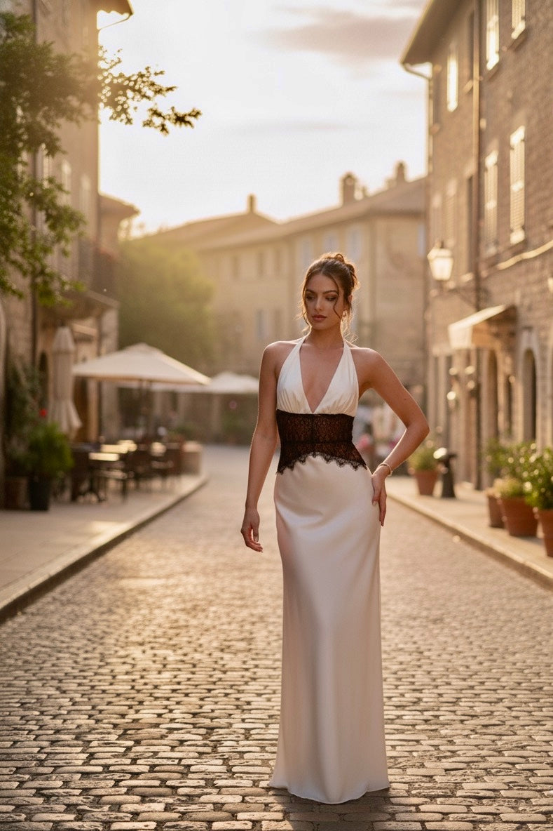 AMÉLIE – Elegant Silk Maxi Dress for Women