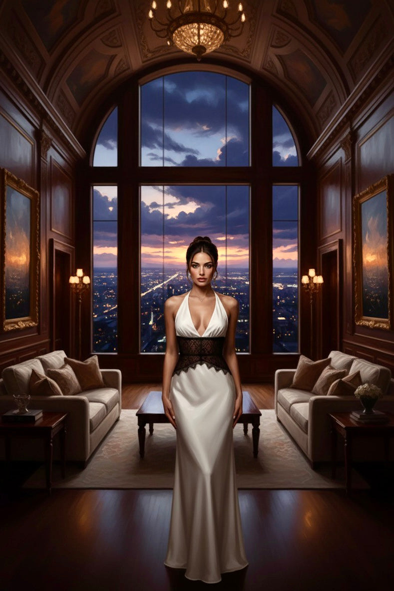 AMÉLIE – Elegant Silk Maxi Dress for Women