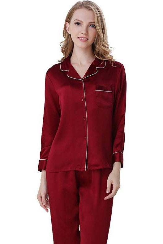SOPHIA – Classic Long Silk Pajama Set