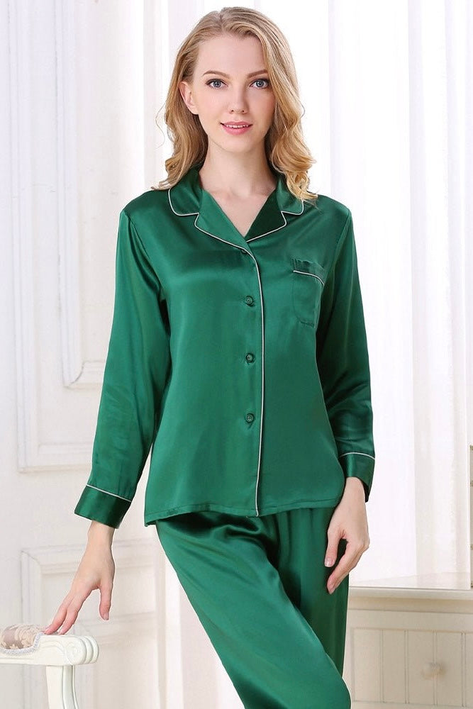 SOPHIA – Classic Long Silk Pajama Set