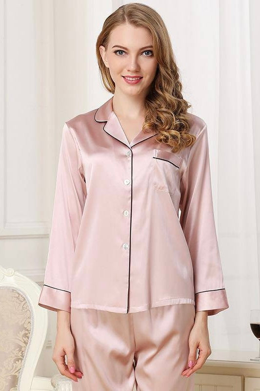SOPHIA – Classic Long Silk Pajama Set