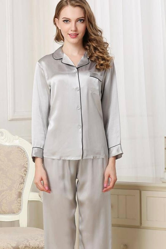 SOPHIA – Classic Long Silk Pajama Set