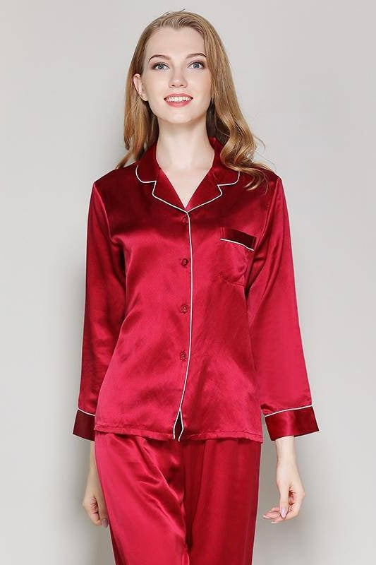 SOPHIA – Classic Long Silk Pajama Set