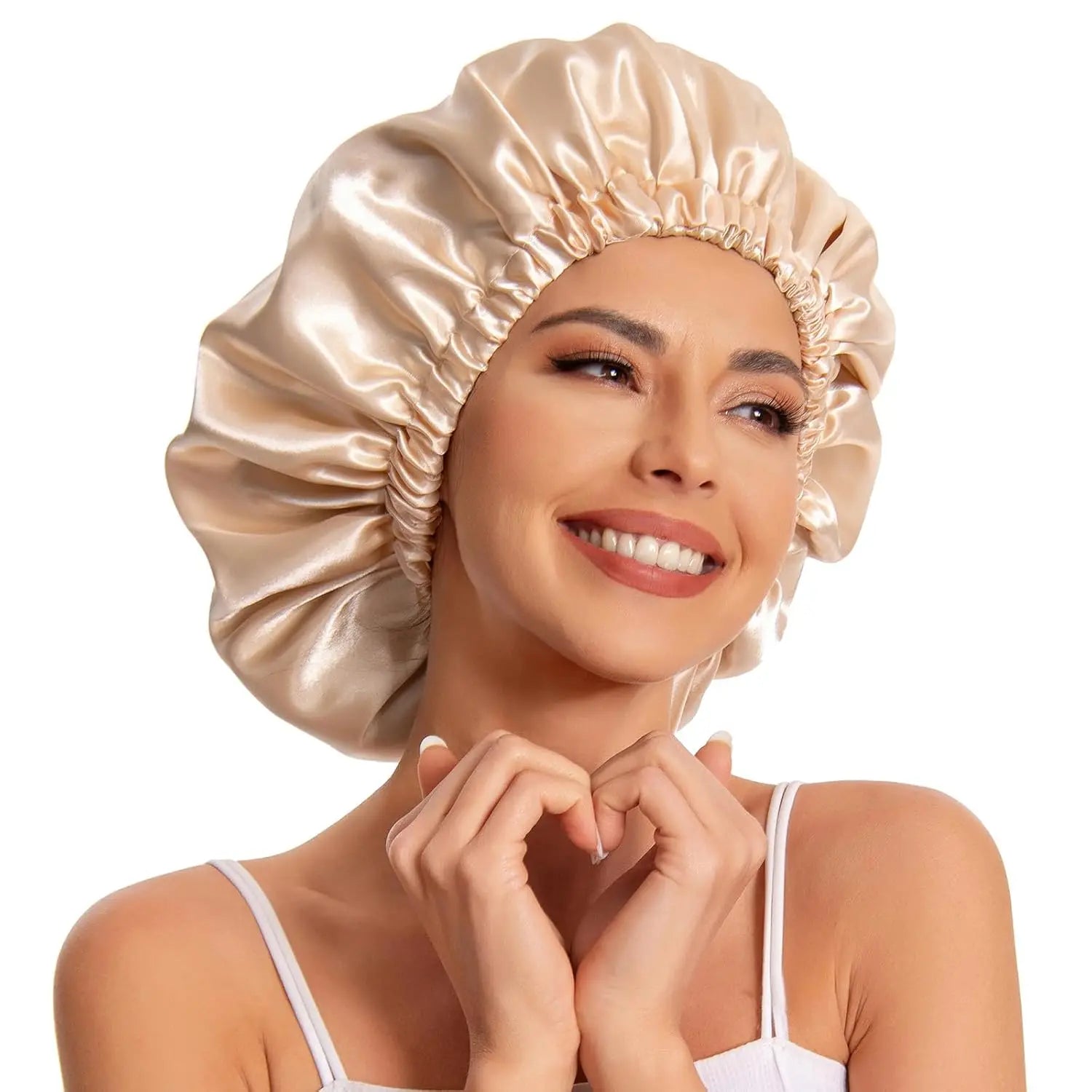 Satin Bonnet Silk Bonnet Hair Bonnet Sleeping Slouchy Beanie Hat Satin Sleep Cap Nightcap Bonnets for Women'S Natural Curly Hair