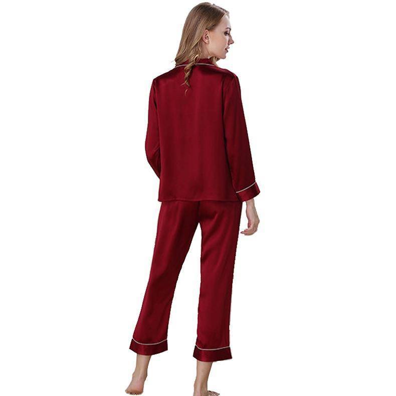 SOPHIA – Classic Long Silk Pajama Set for Women