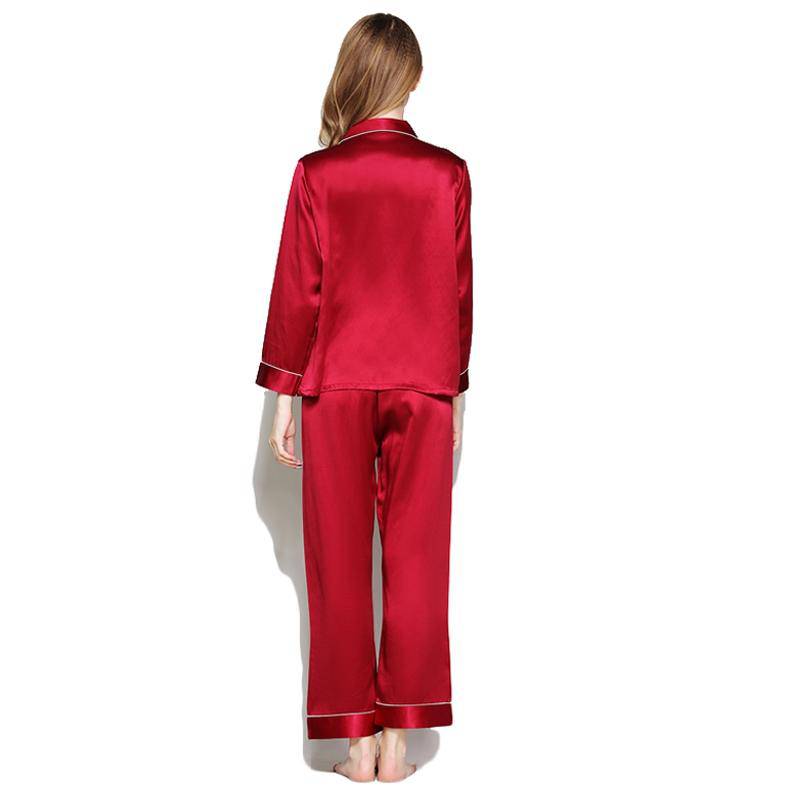 SOPHIA – Classic Long Silk Pajama Set for Women