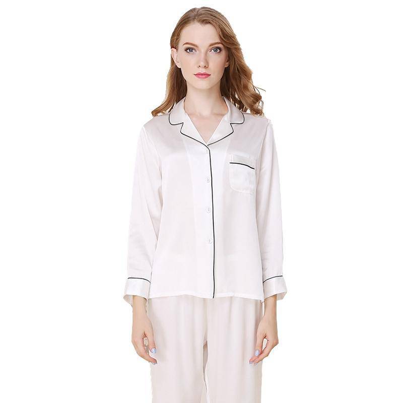 SOPHIA – Classic Long Silk Pajama Set for Women