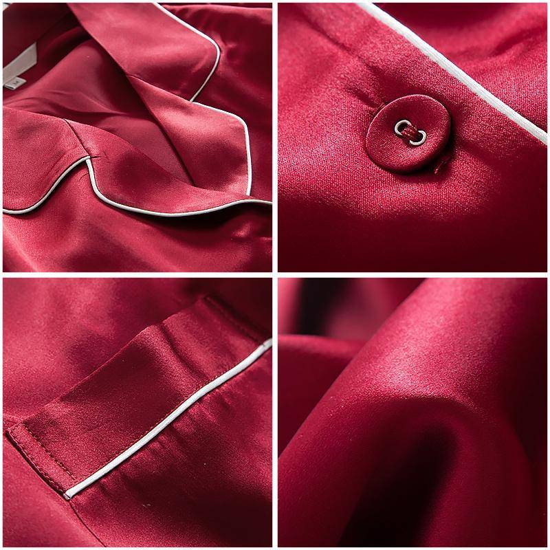 SOPHIA – Classic Long Silk Pajama Set for Women