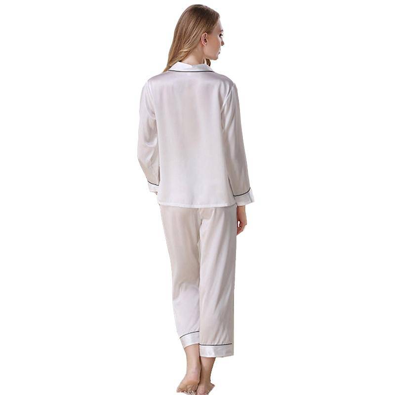 SOPHIA – Classic Long Silk Pajama Set for Women