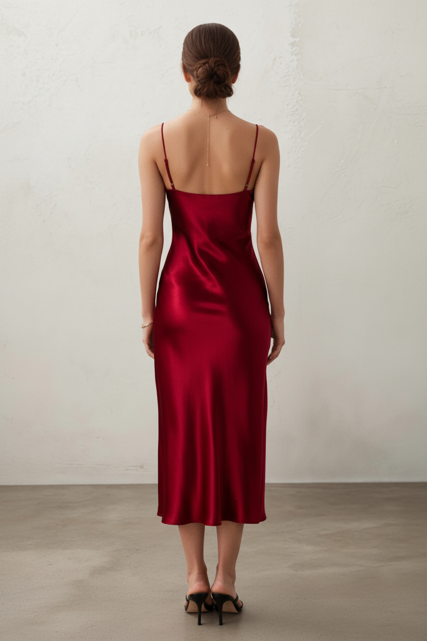 ELIZA – Silk Midi Slip Dress