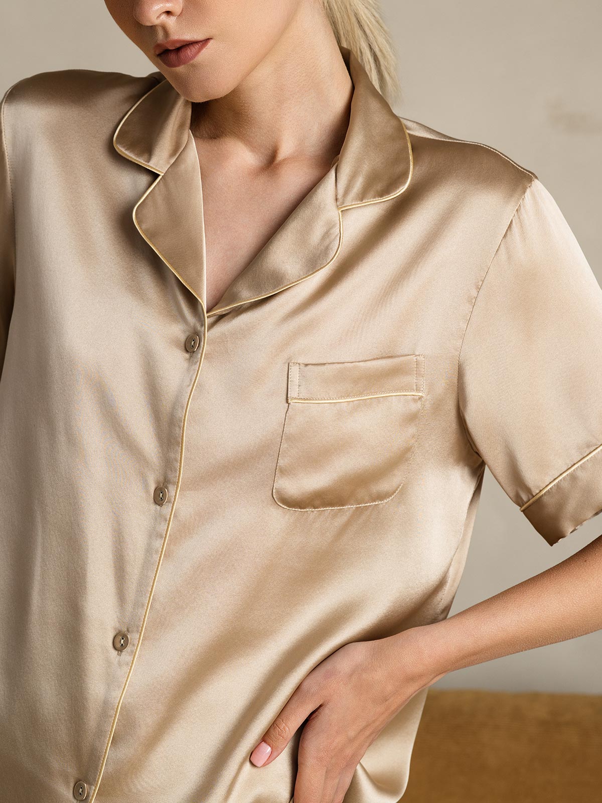 ISABELLE – 100% Mulberry Silk Short Pajama Set for Women
