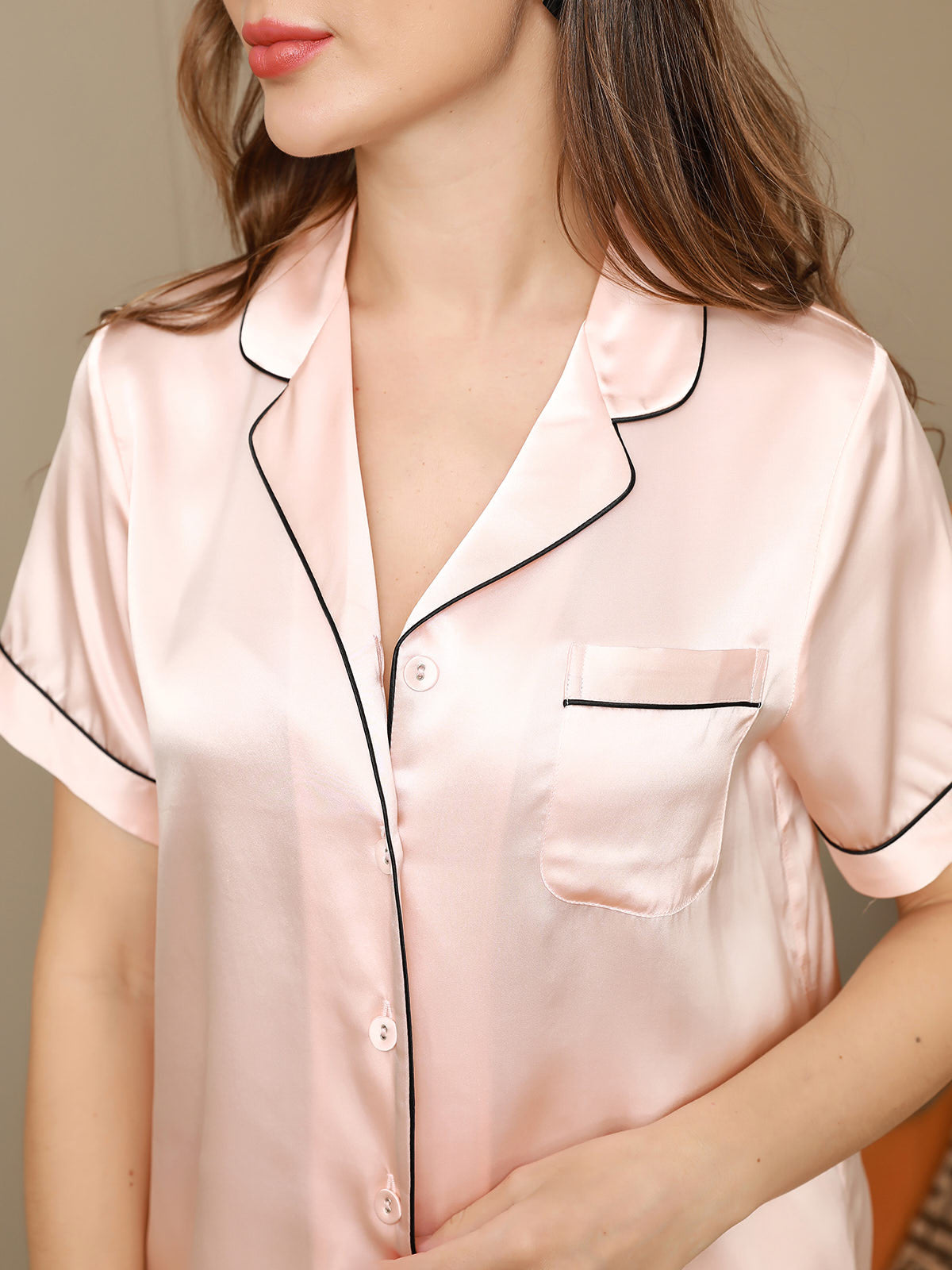ISABELLE – 100% Mulberry Silk Short Pajama Set for Women